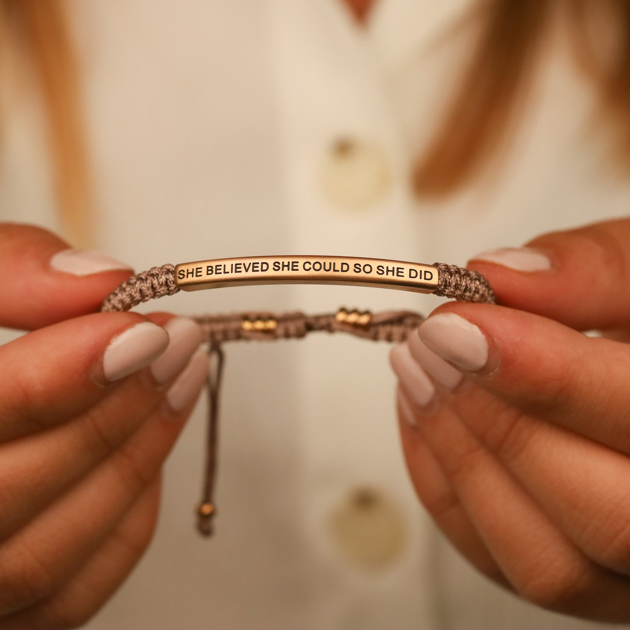SHE BELIEVED SHE COULD SO SHE DID ROPE BRACELET - Inspiration Co.