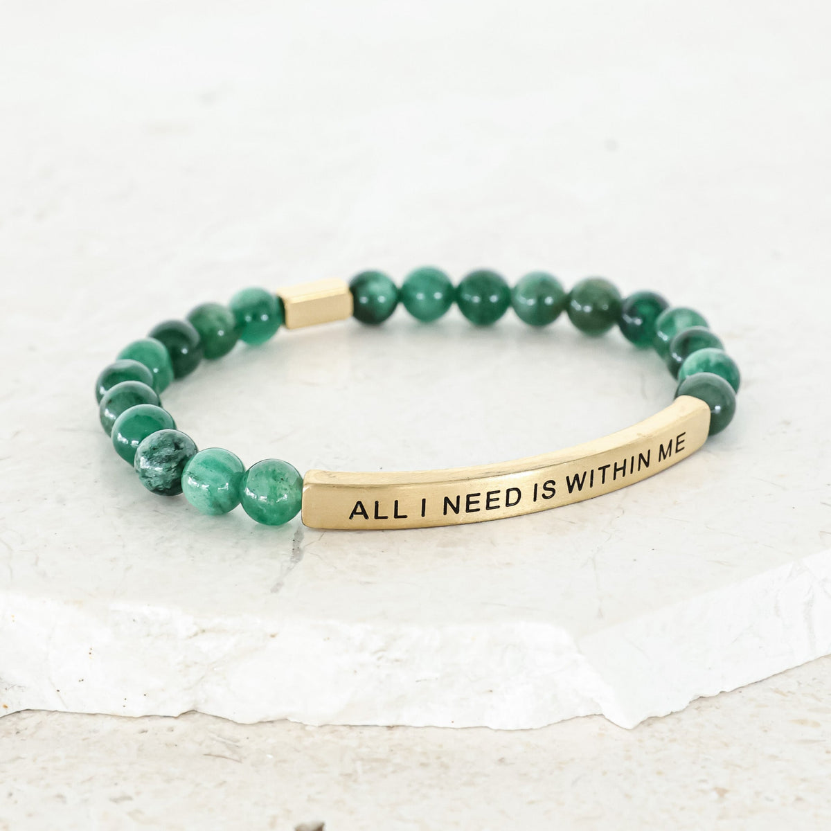 Gemstone engraved bracelet