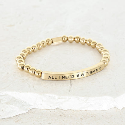 Gold engraved bracelet