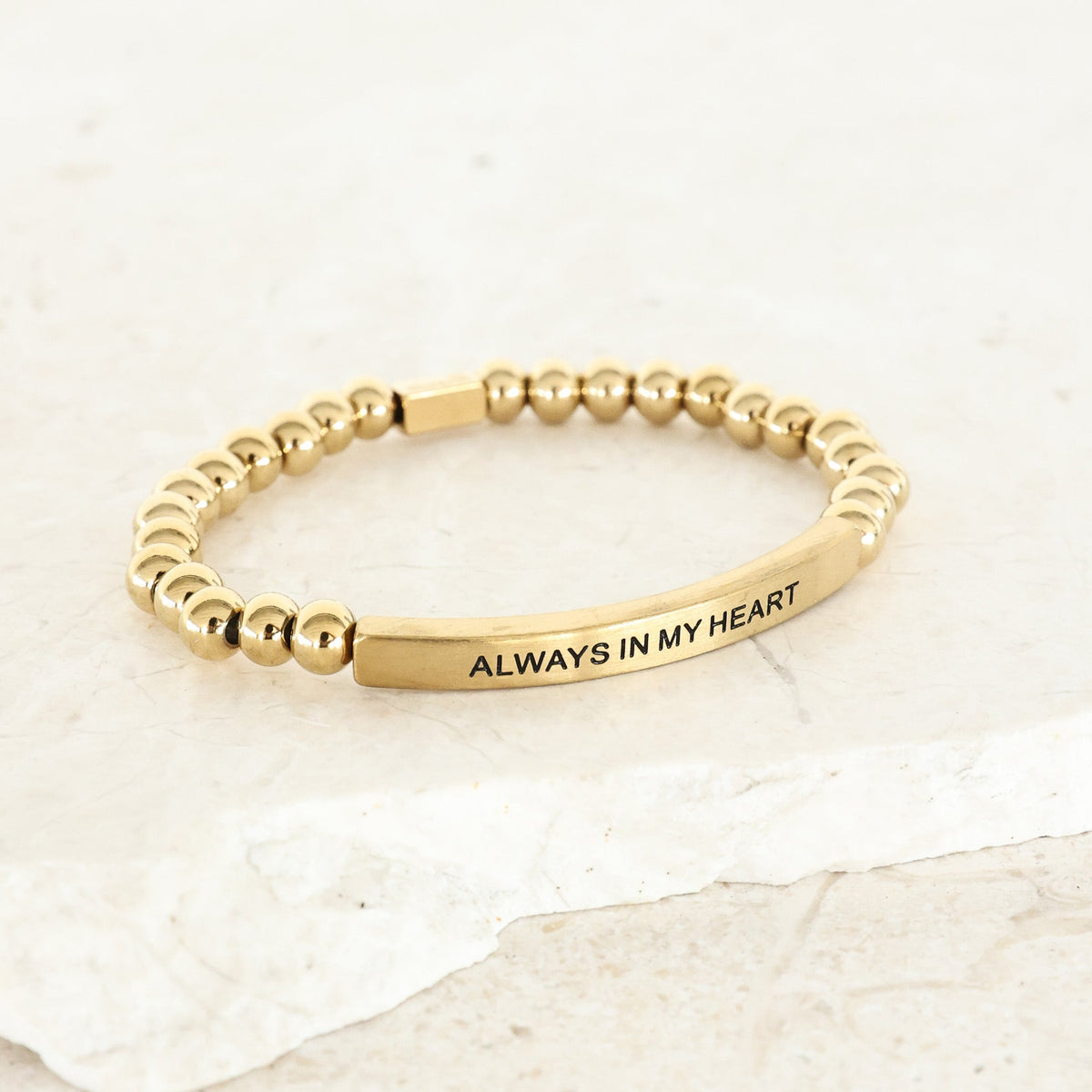 Engraved gold bracelet made in USA