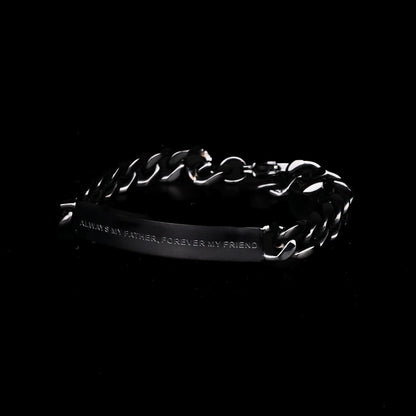 Black engraved bracelet for men