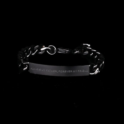 black engraved message bracelet for men