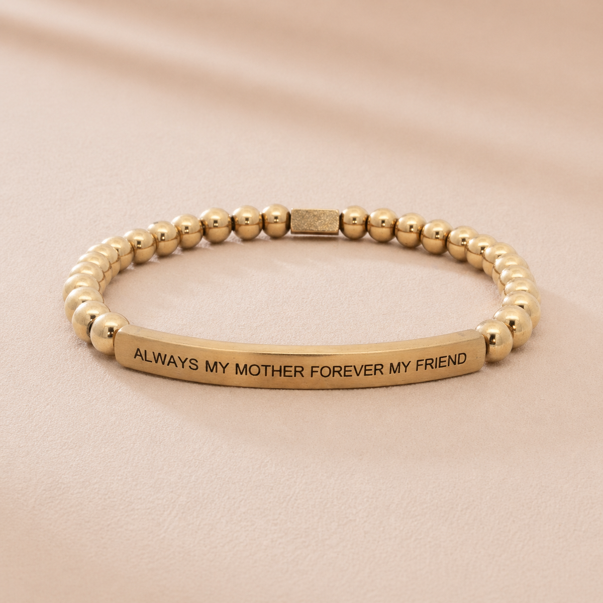 Gold beaded bracelet gift for moms