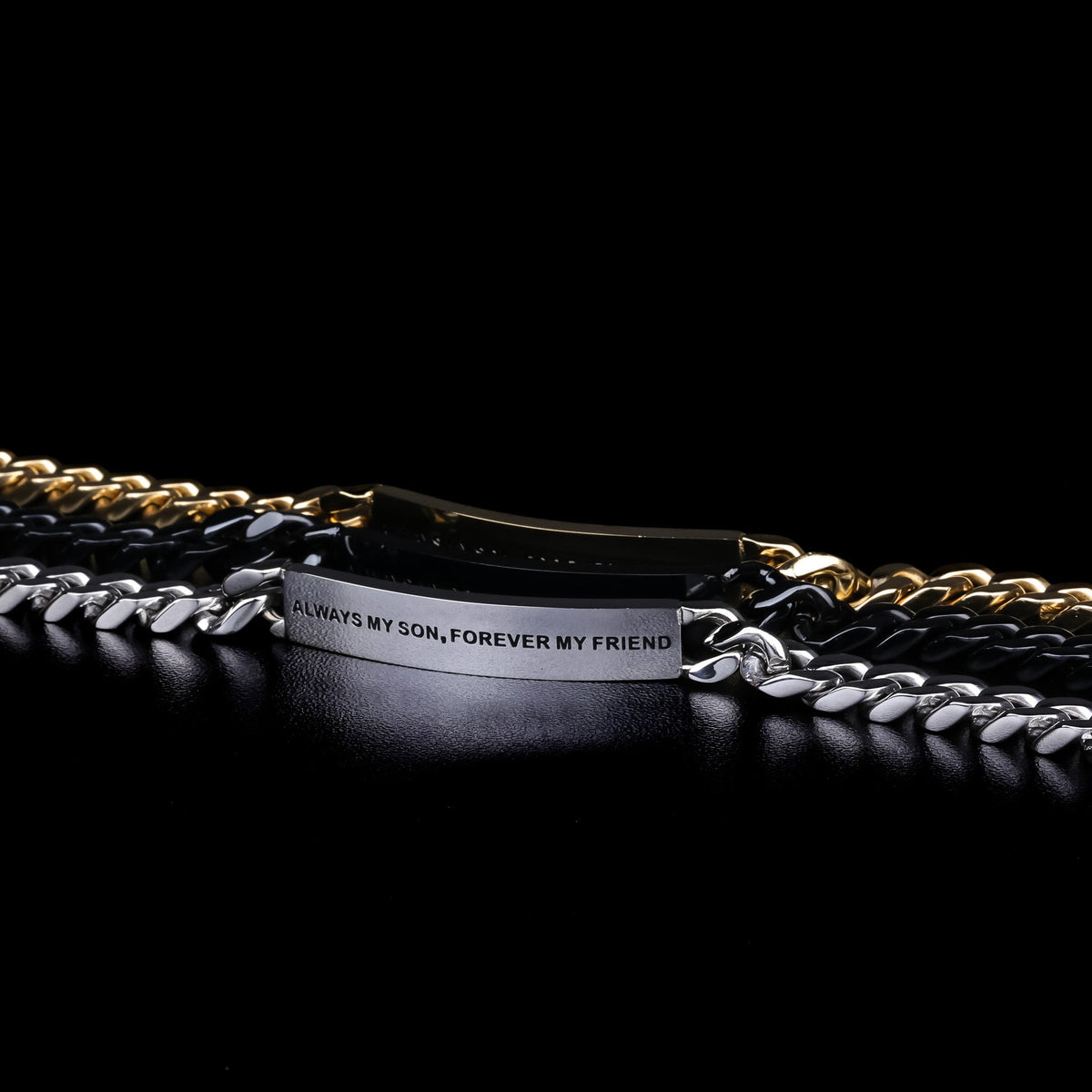 Engraved cuban link bracelets 