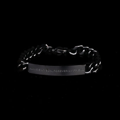 engraved chain bracelet for men
