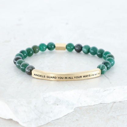 Bible verse engraved message bar bracelet
