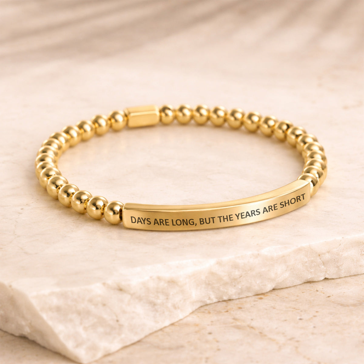 Gold engraved bracelet for moms