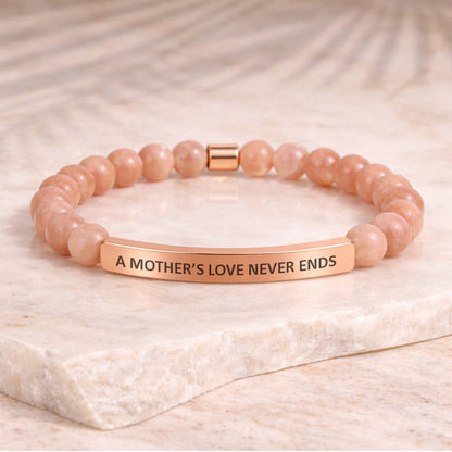 Meaningful engraved beaded bracelet for moms