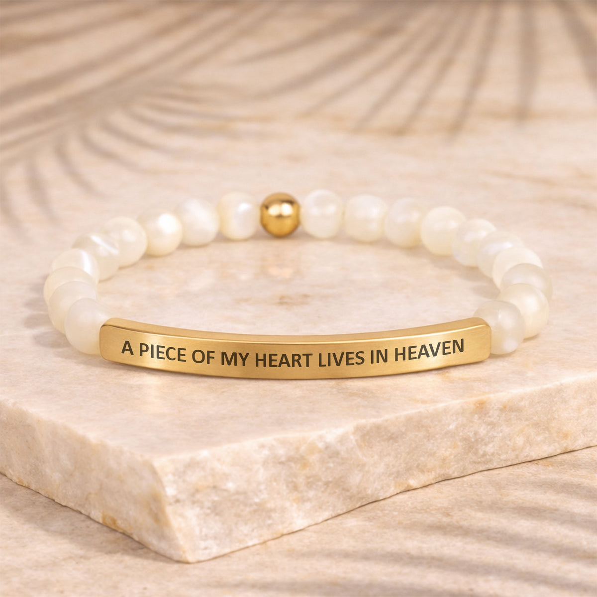 Beaded bracelet with engraving