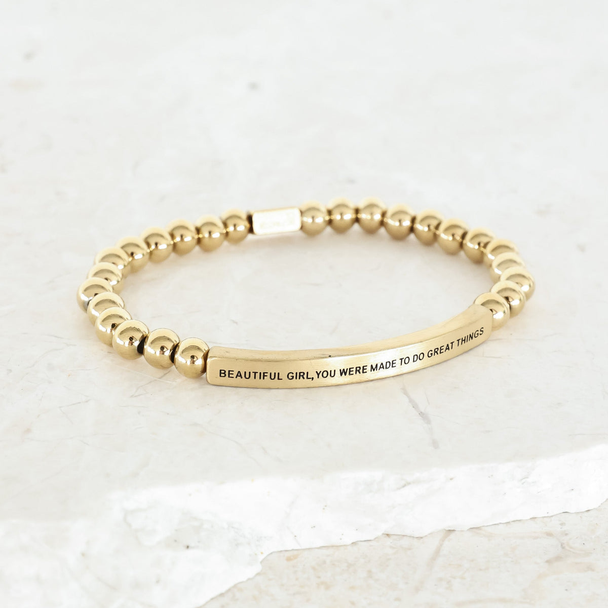 Gold beaded inspiration bracelet