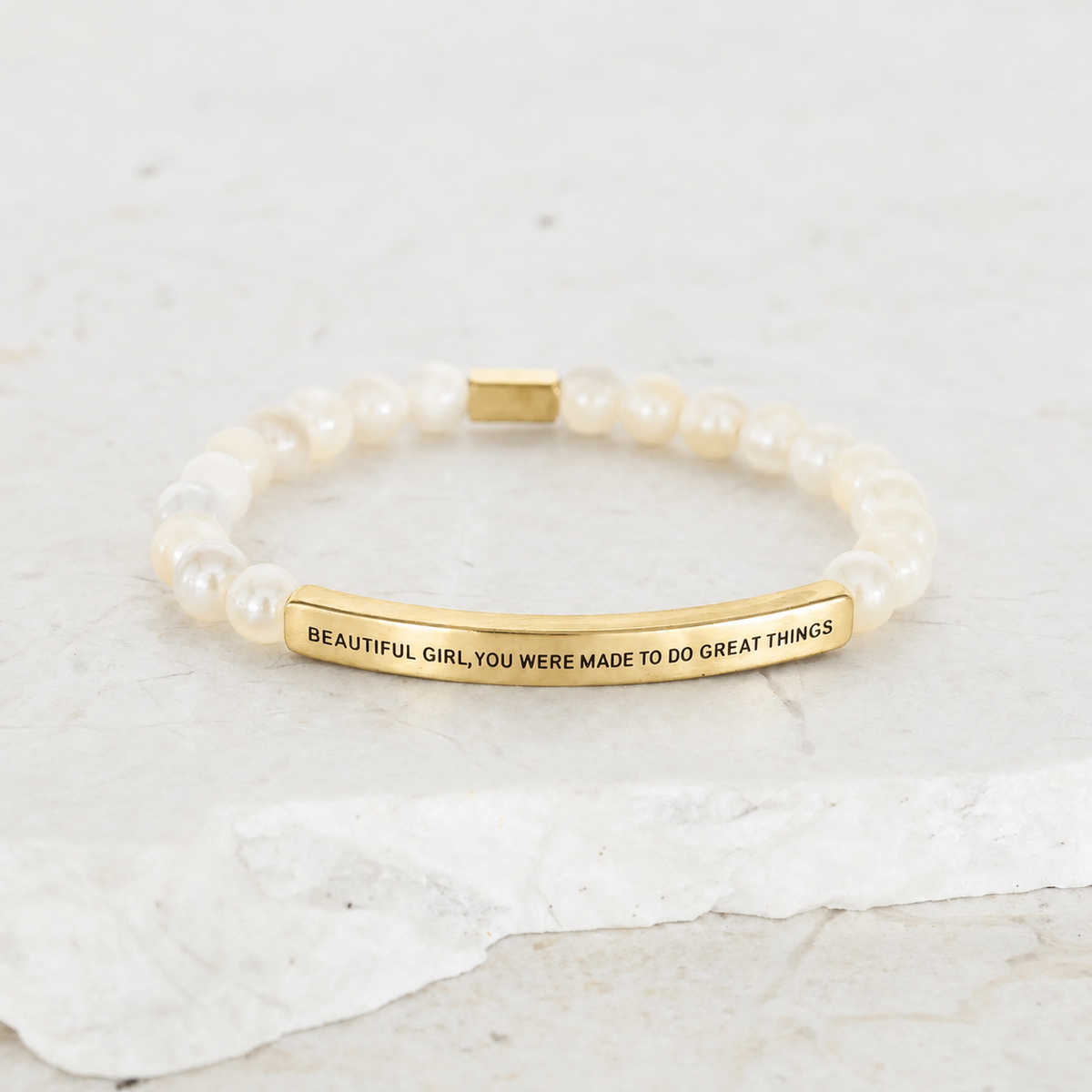 Pearl beaded inspiration bracelet