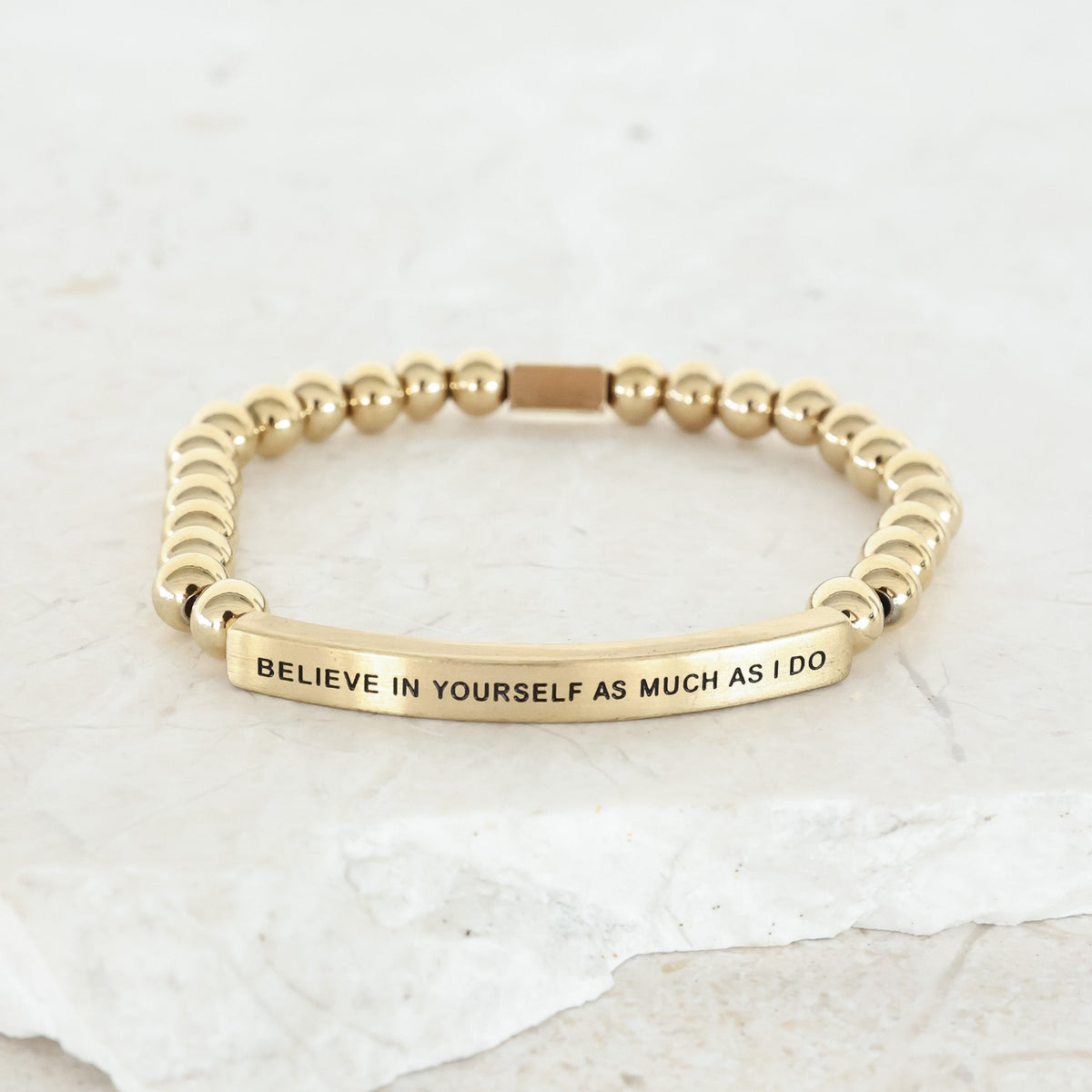 Positive message engraved bracelet