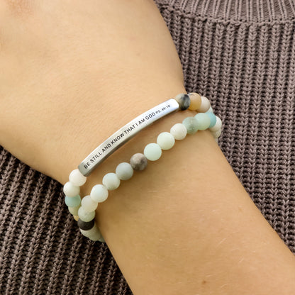 Engraved beaded motivational jewelry