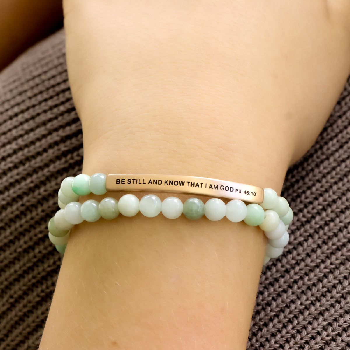Beaded scripture bracelet with bible verse