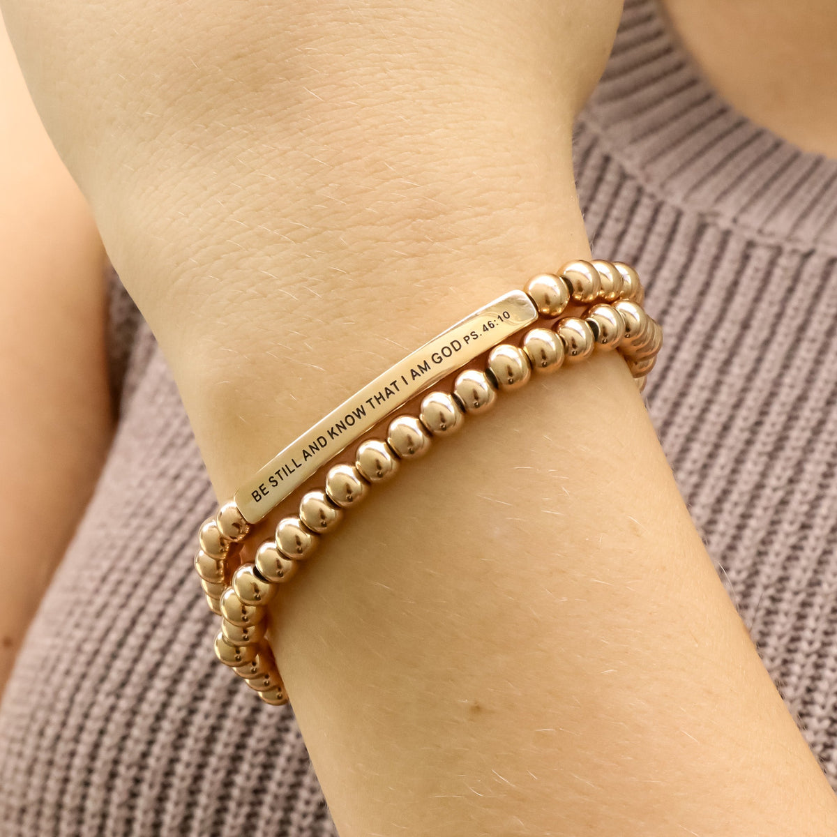 BE STILL AND KNOW THAT I AM GOD engraved bracelet
