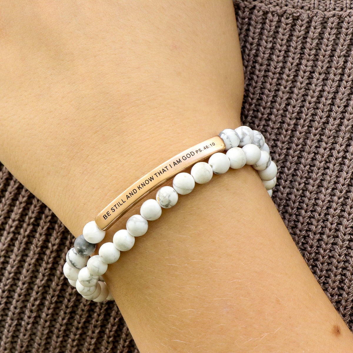 meaningful engraved beaded bracelet
