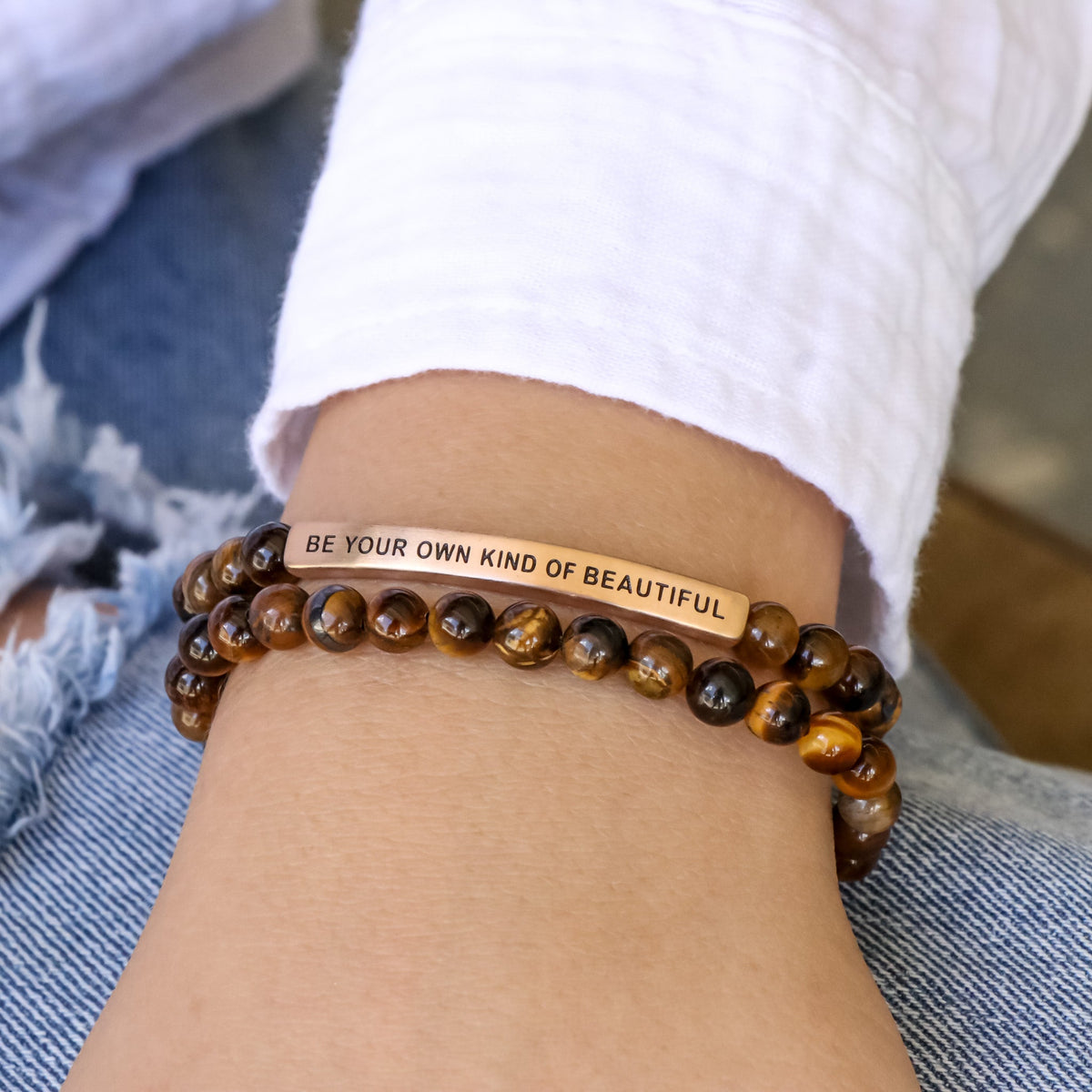Inspiring engraved bracelet
