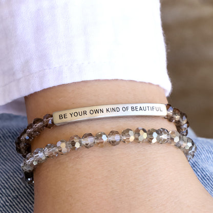 Meaningful engraved beaded bracelet for girls