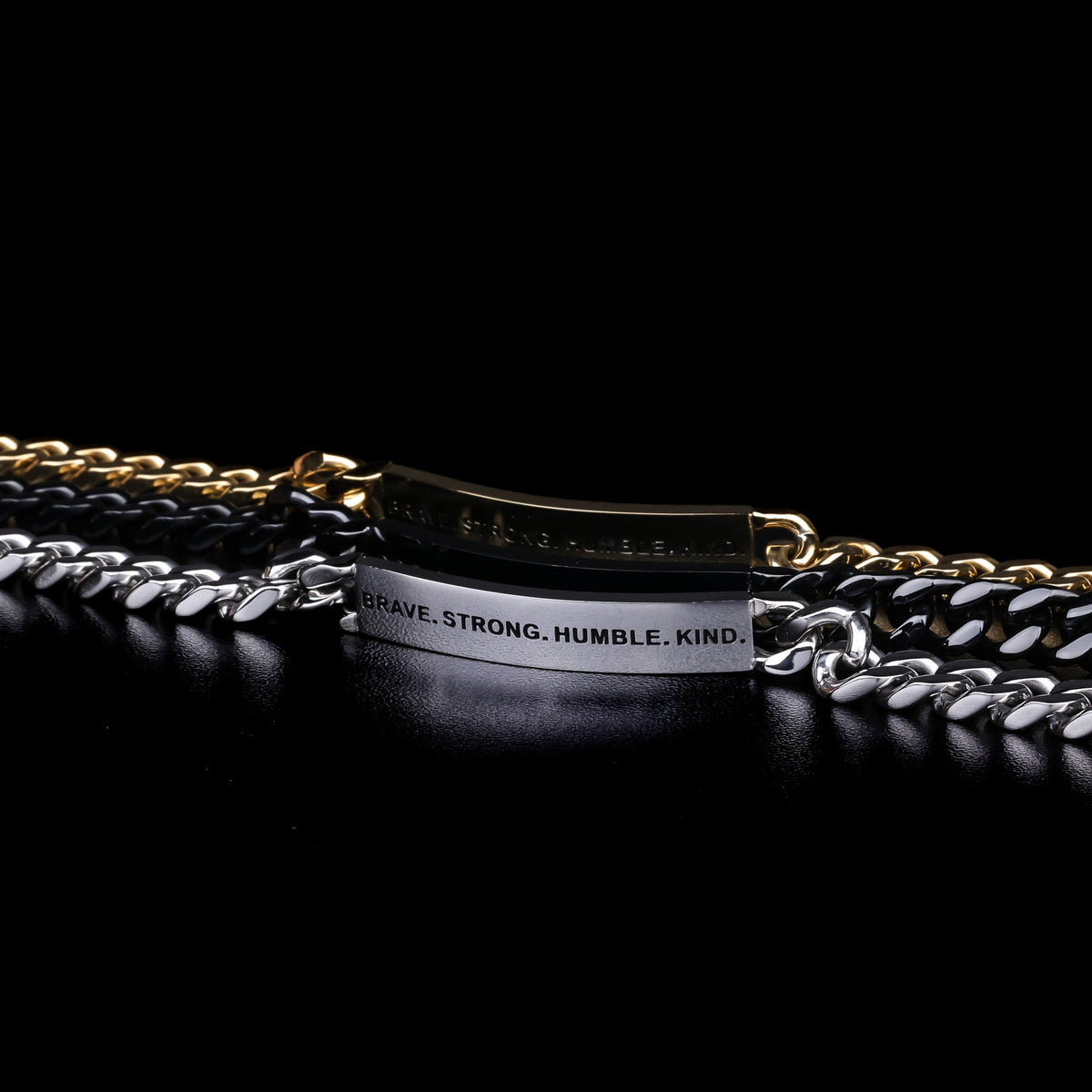 Engraved chain bracelets for men