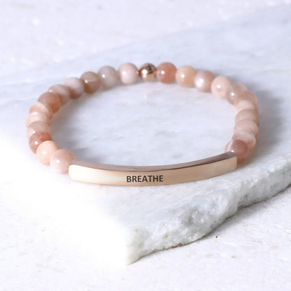 Motivational beaded engraved bracelet