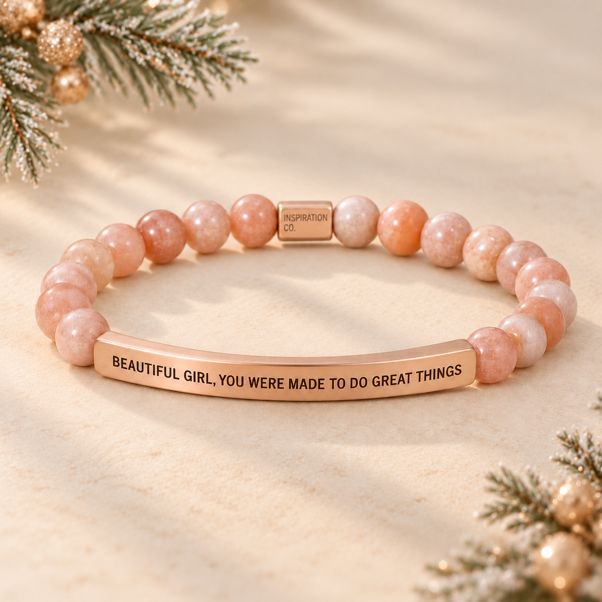 BEAUTIFUL GIRL YOU WERE MADE TO DO GREAT THINGS - ENGRAVED INSPIRATIONAL BRACELET