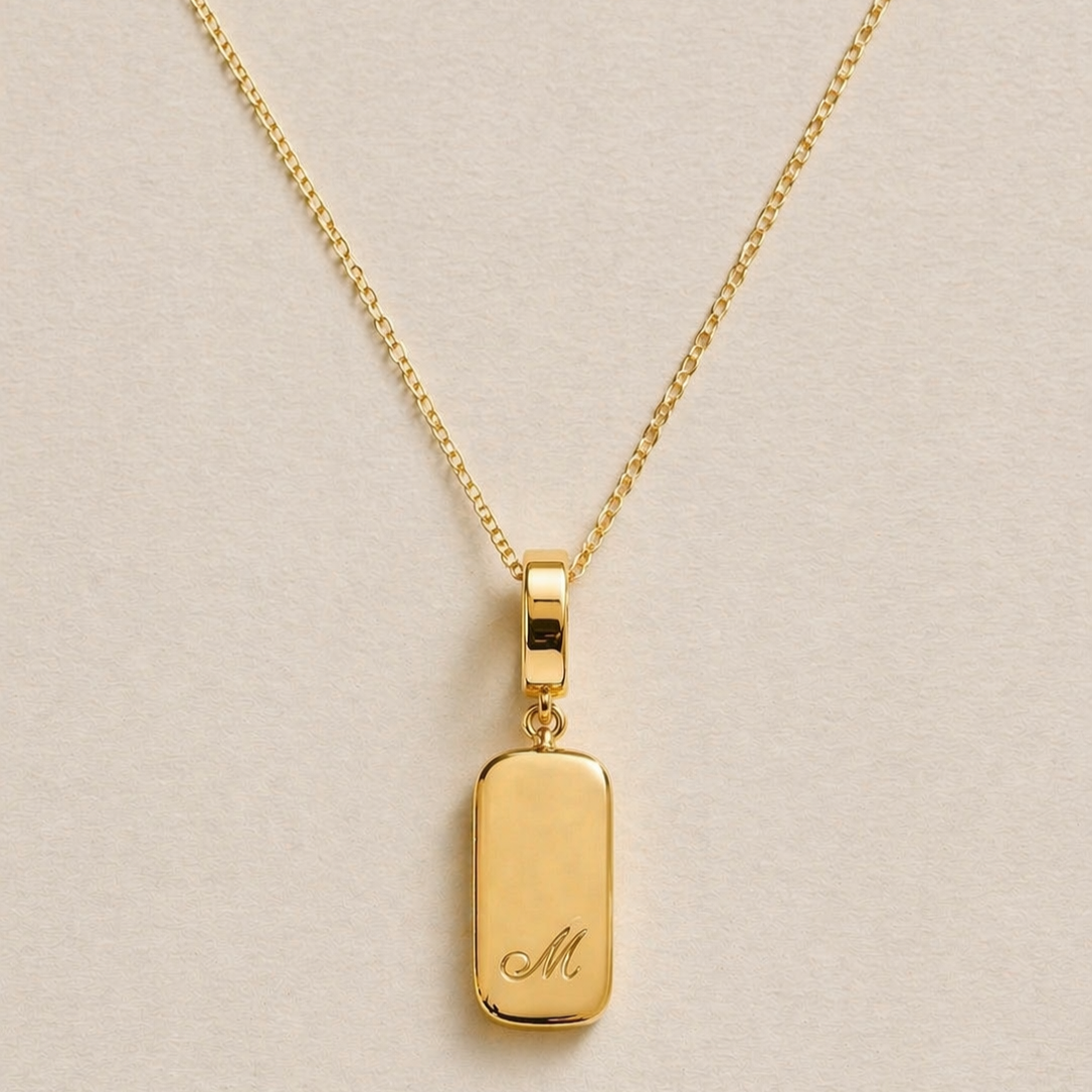 MAMA INITIAL NECKLACE -SILVER