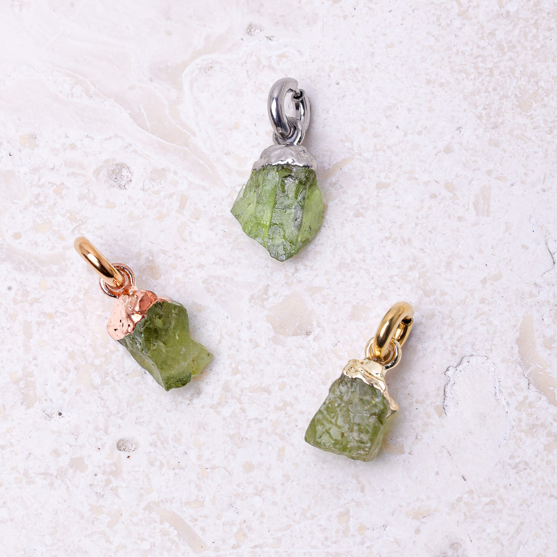 Peridot(AUG) Raw Birthstone Charm