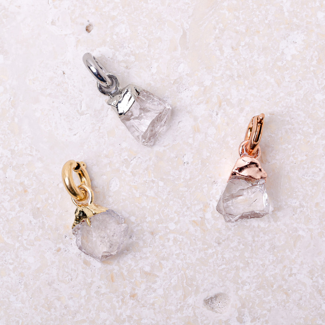 Clear Quartz (APRIL) Raw Birthstone Charm