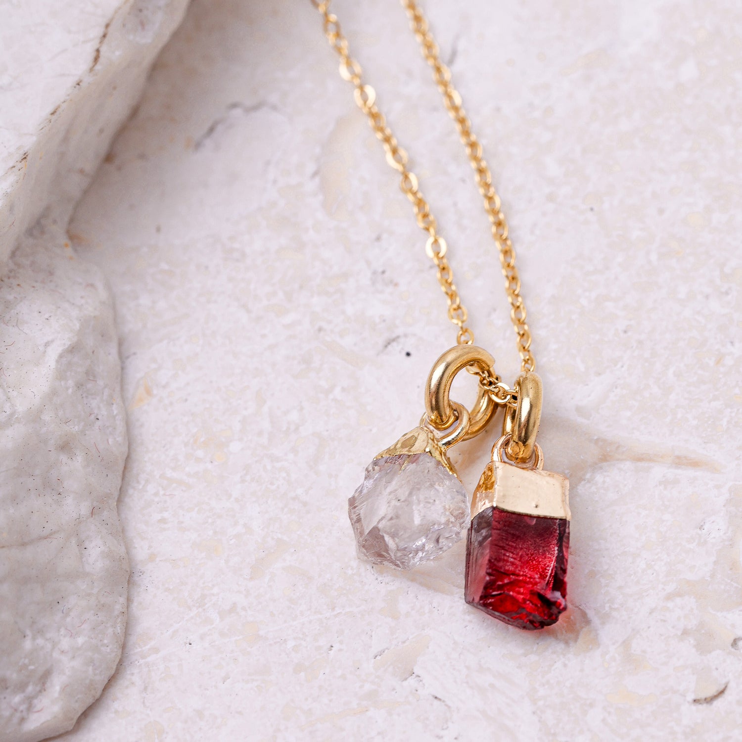 Garnet(JAN) Raw Birthstone Charm