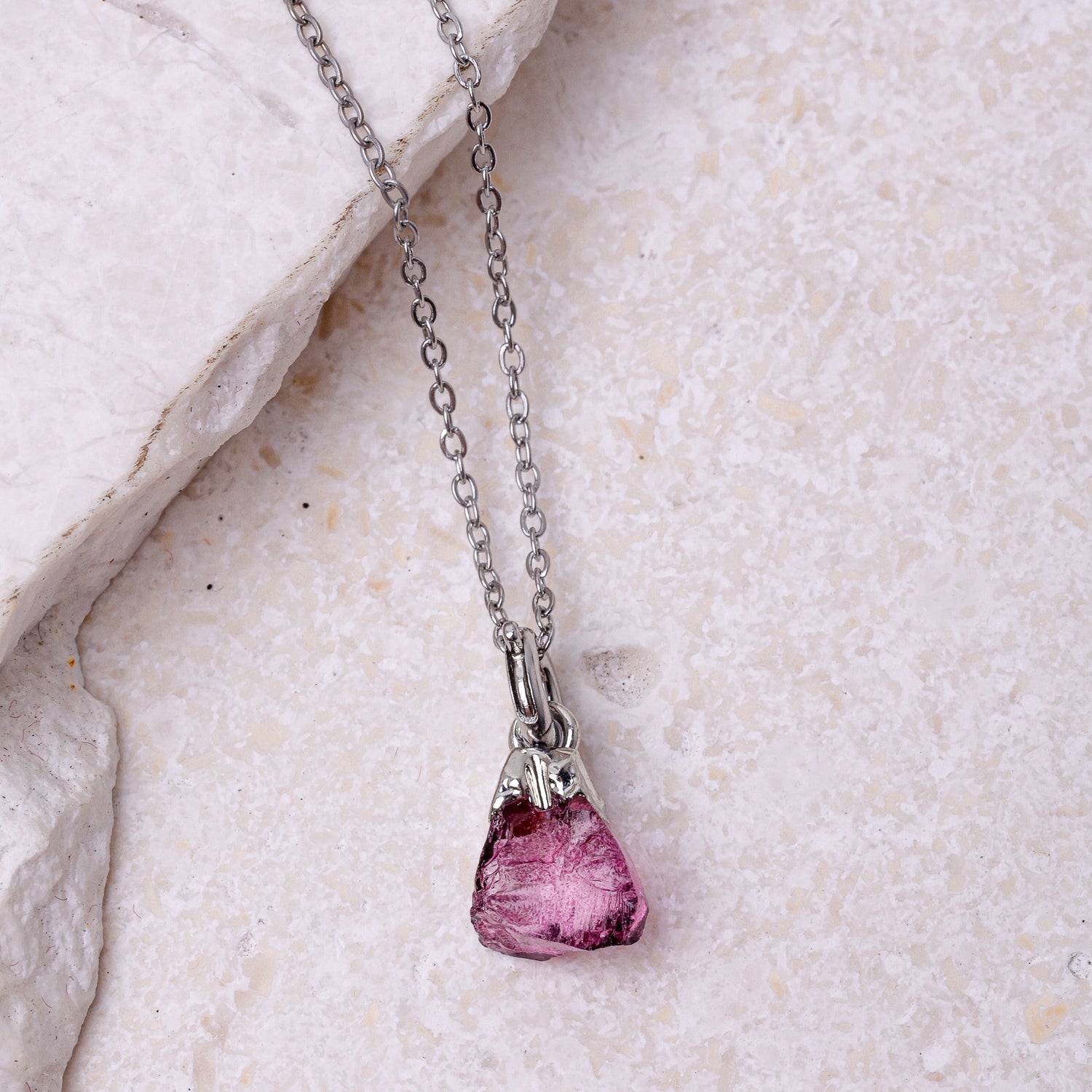 Ruby(JULY) Raw Birthstone Charm