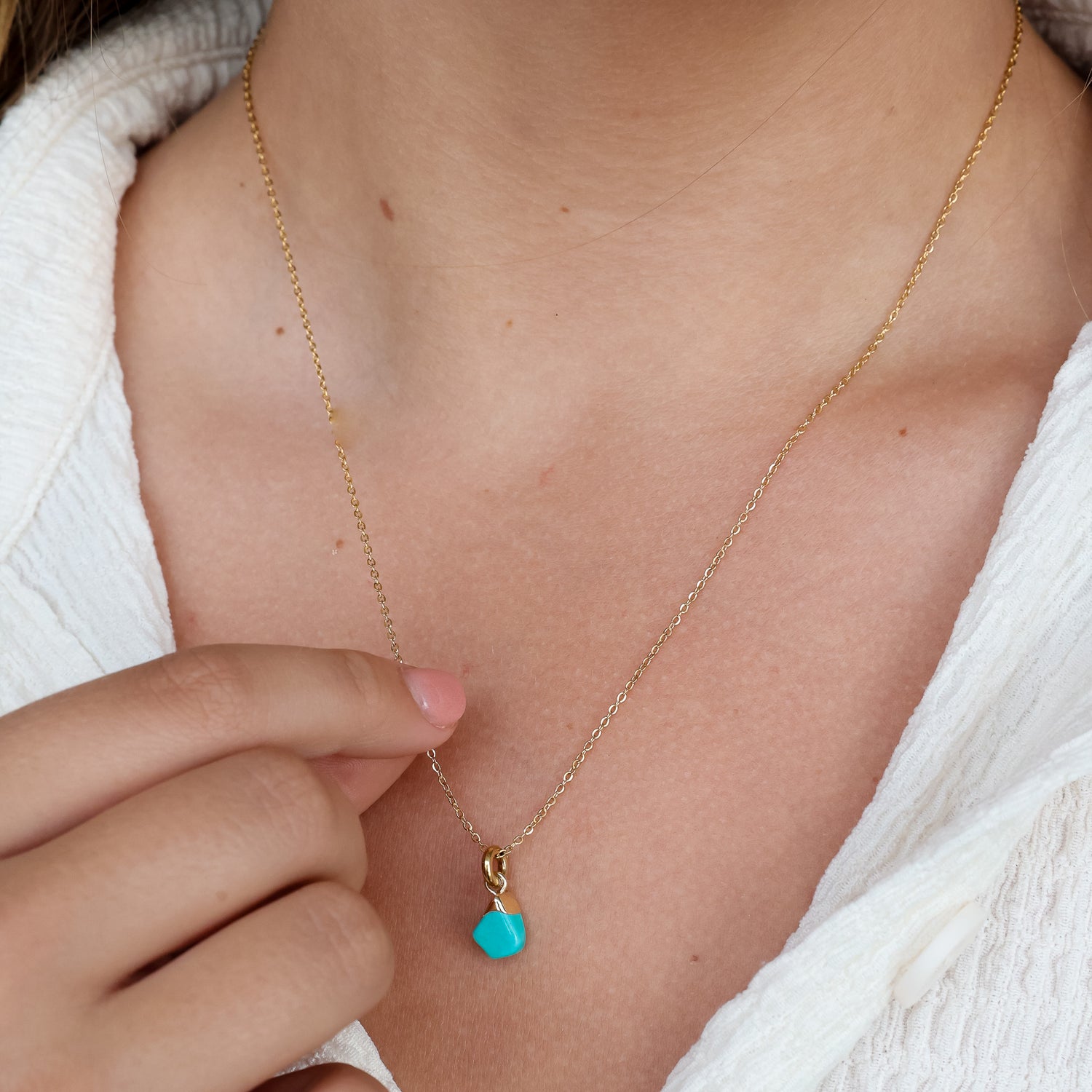 Turquoise(DEC) Raw Birthstone Charm