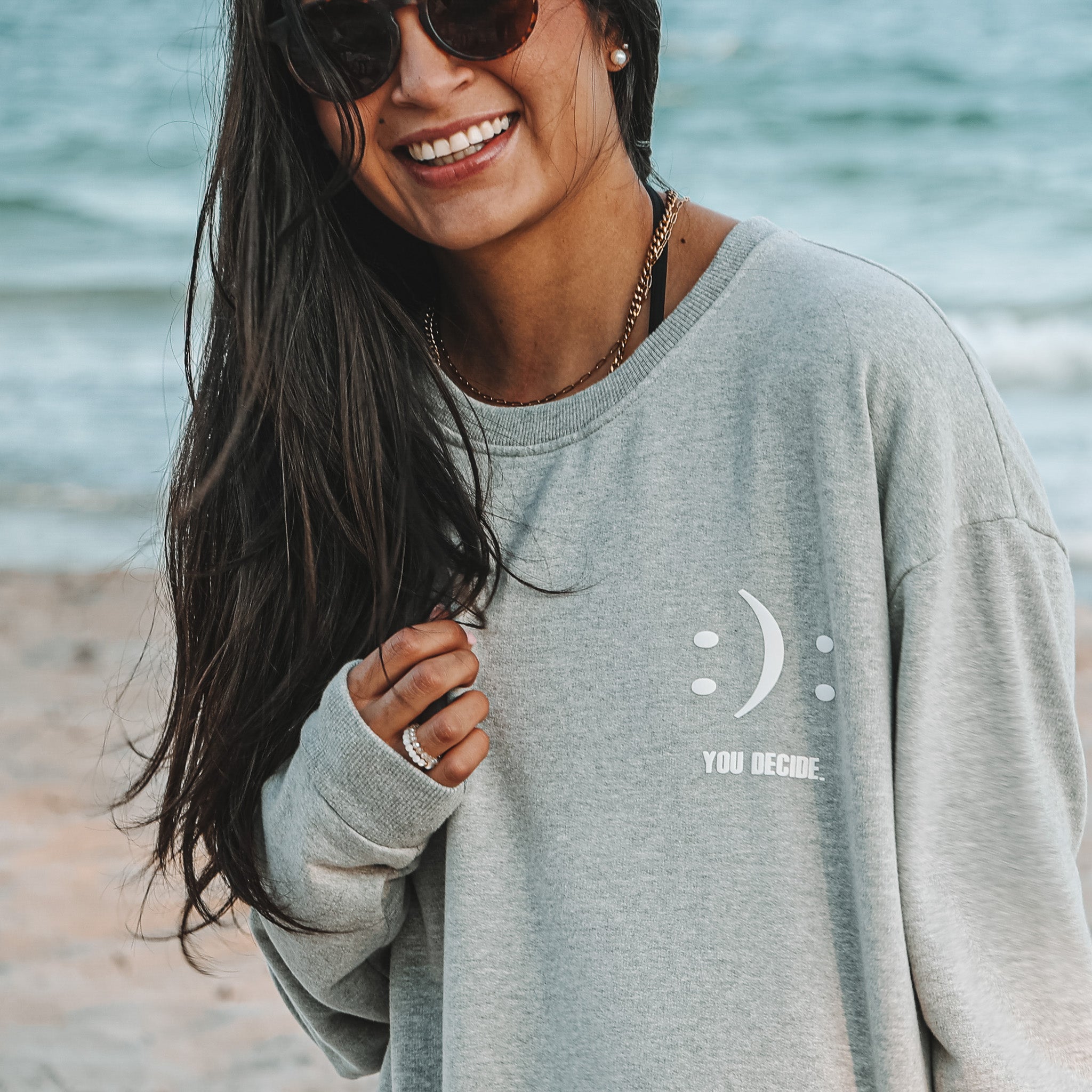 CHOOSE A HAPPY LIFE.  CREWNECK