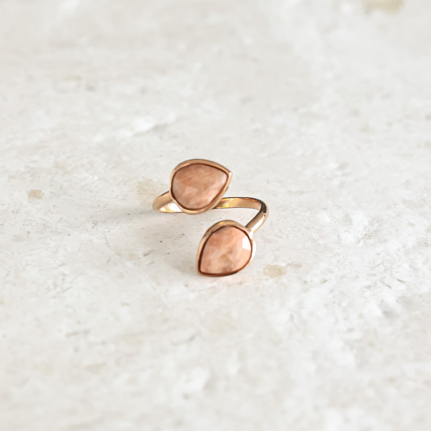 Sunstone Teardrop Ring