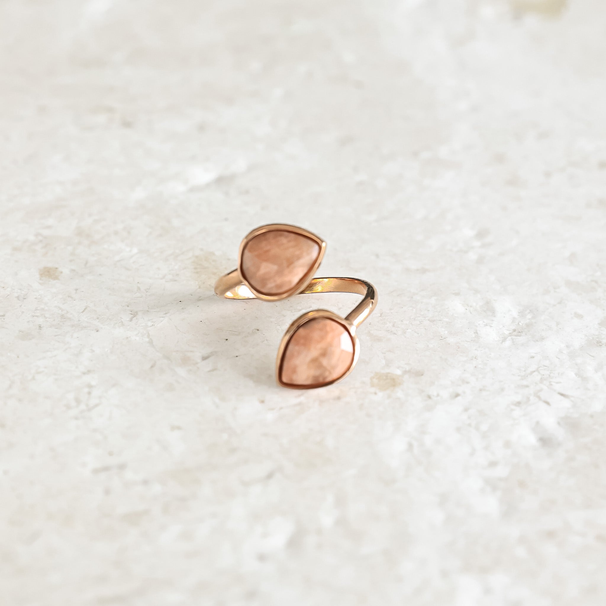 Sunstone Teardrop Ring