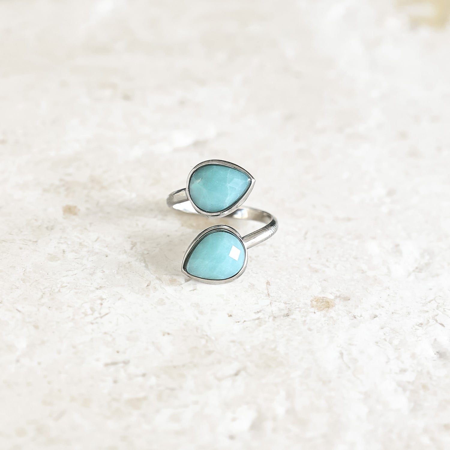 Amazonite Teardrop Ring