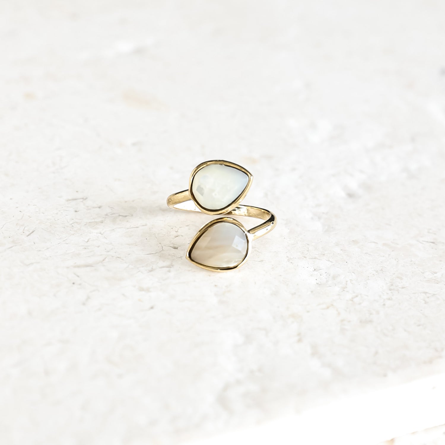 Mother of Pearl Teardrop Ring