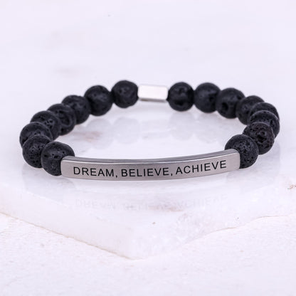 Earth stone engraved bracelet