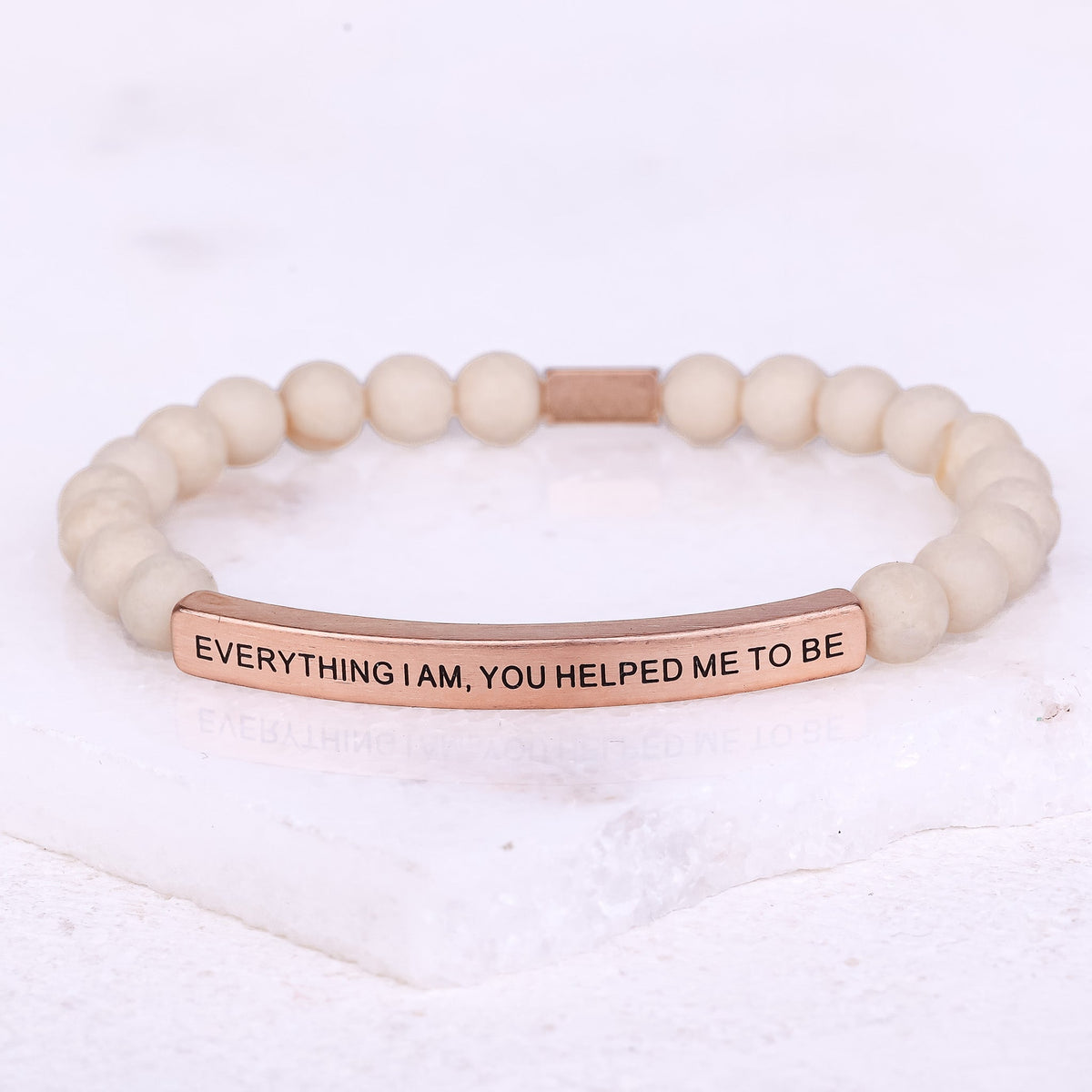 Beaded engraved bracelet