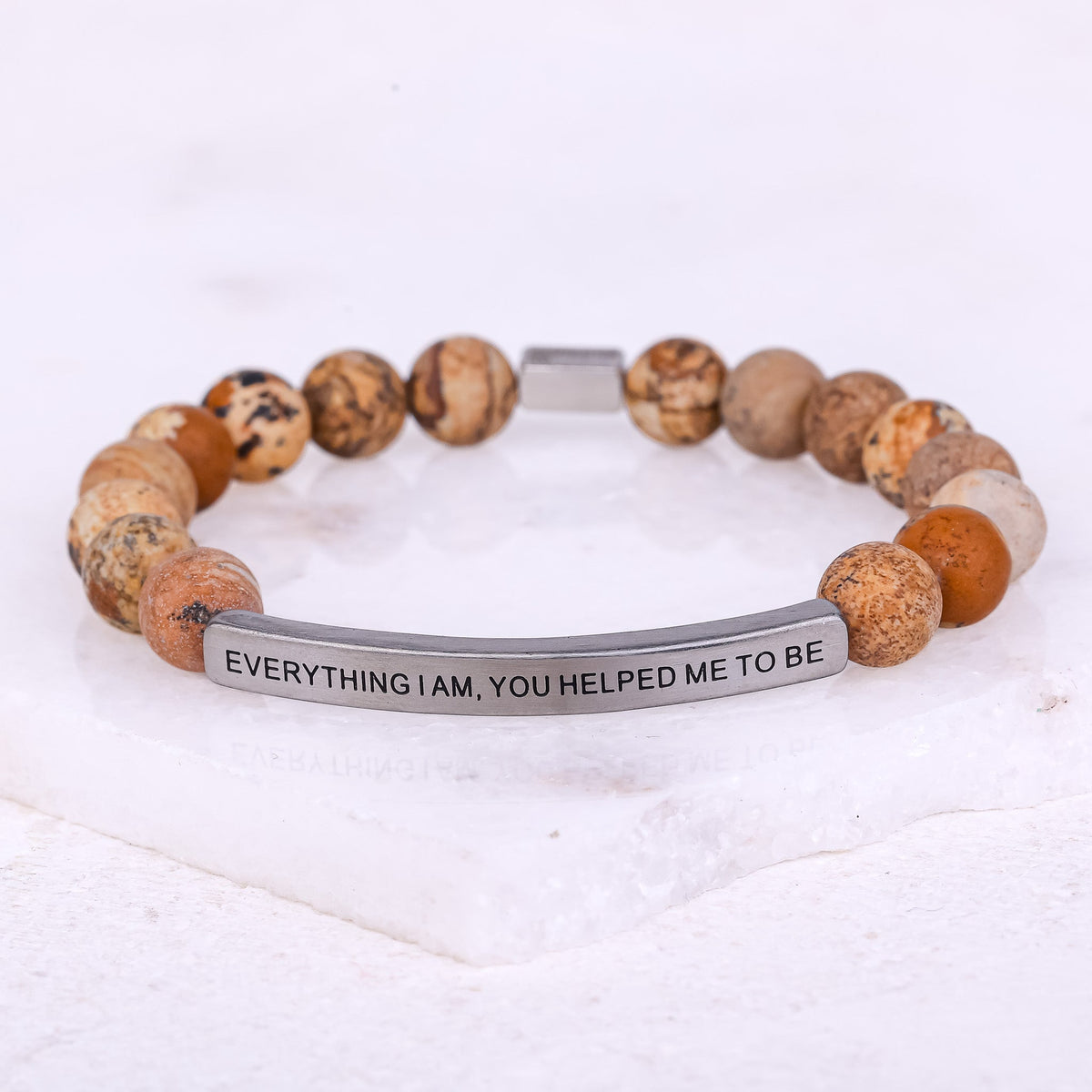 Engraved beaded bracelet for teacher
