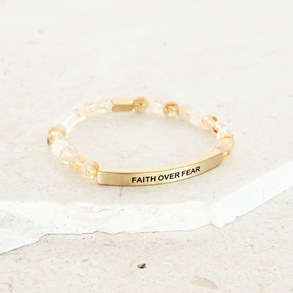 Engraved earth stone bracelet