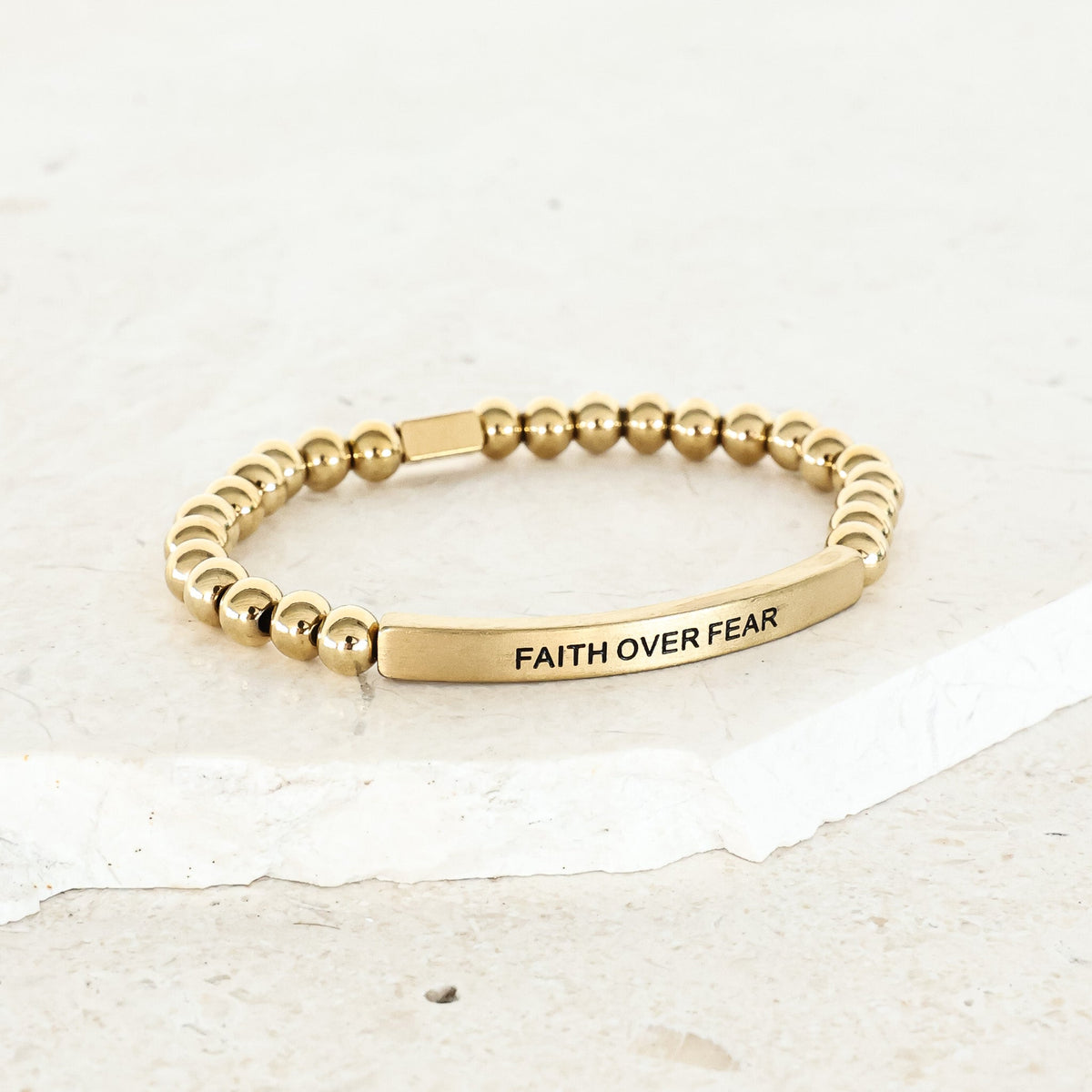 Positive message engraved bracelet