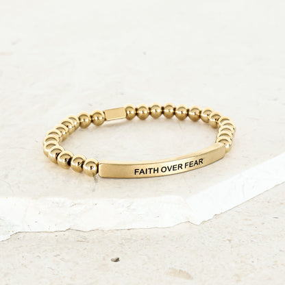 Positive message engraved bracelet