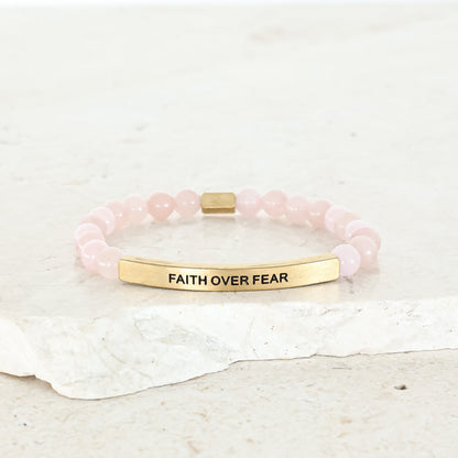 Gemstone engraved bracelet
