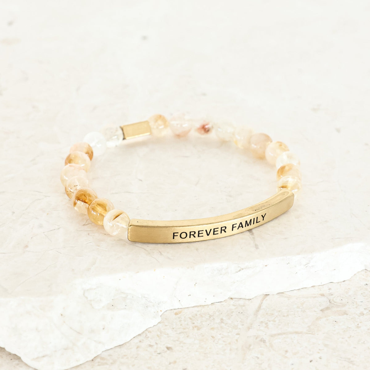 Beaded engraved inspiration bracelet