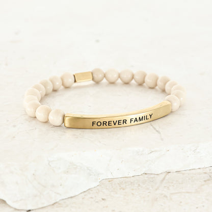 Engraved meaningful beaded bracelet