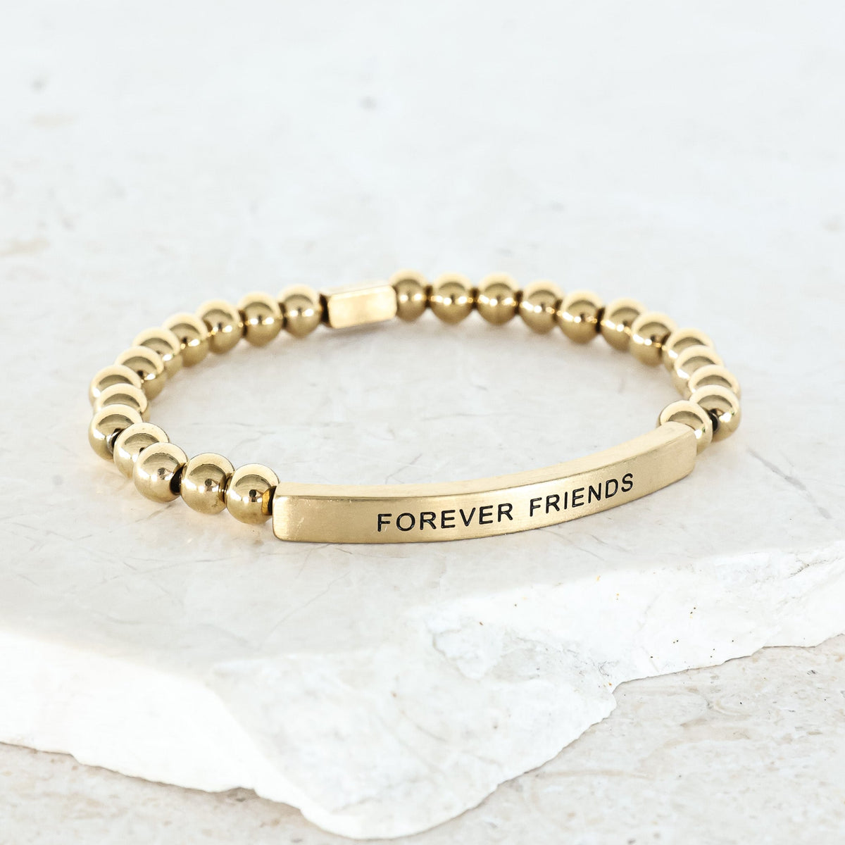 Gold beaded friendship bracelet