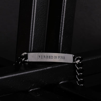 ENGRAVED BLACK METAL BRACELET 