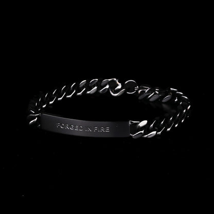 black engraved mens bracelet