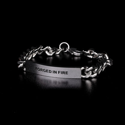 SILVER ENGRAVED CHAIN BRACELET