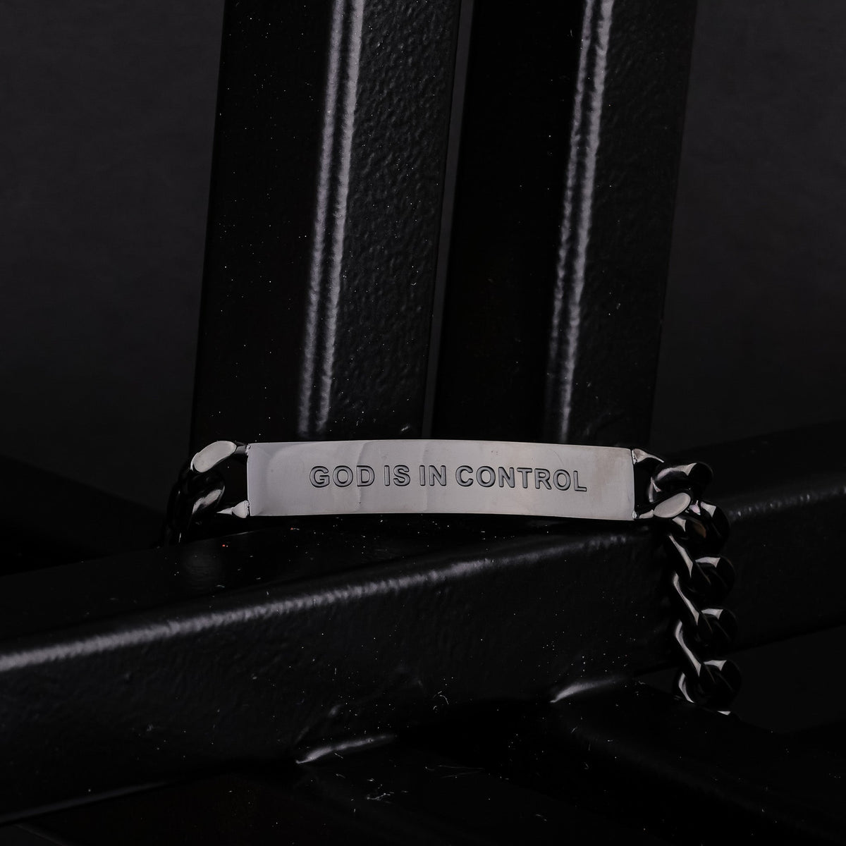 black engraved bracelet for men